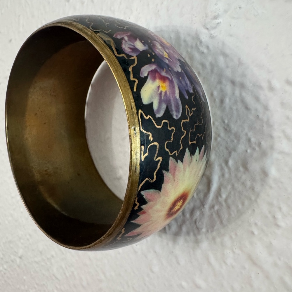 Floral Bangle with Gold Accents